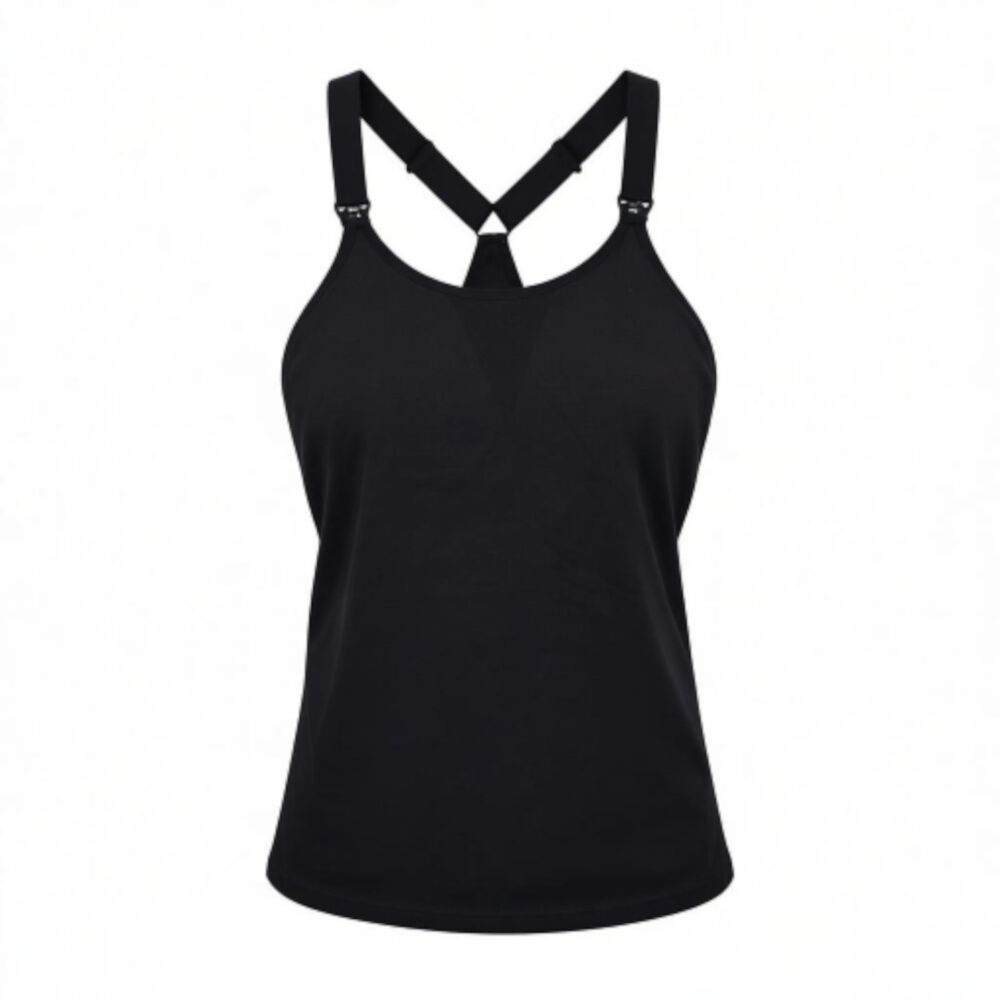Destination T-Back Maternity Tank Women XL Black Padded Cups